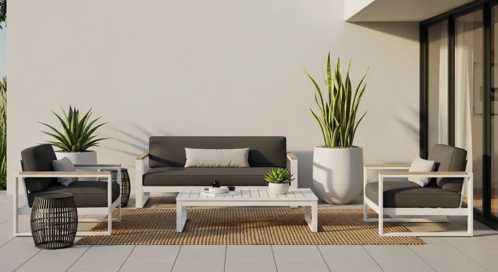 Minimal summer patio decorating