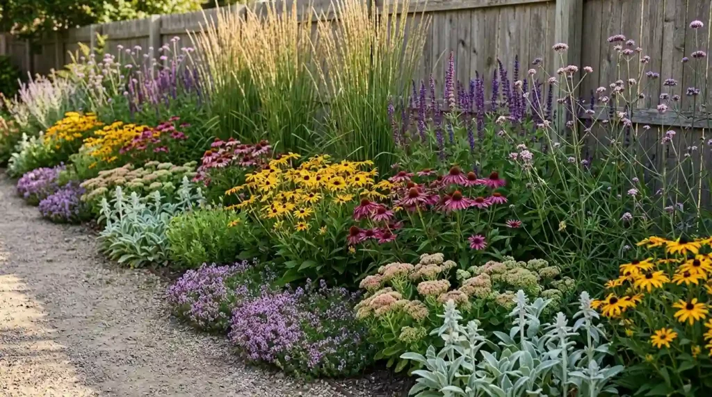 Mixed garden border design