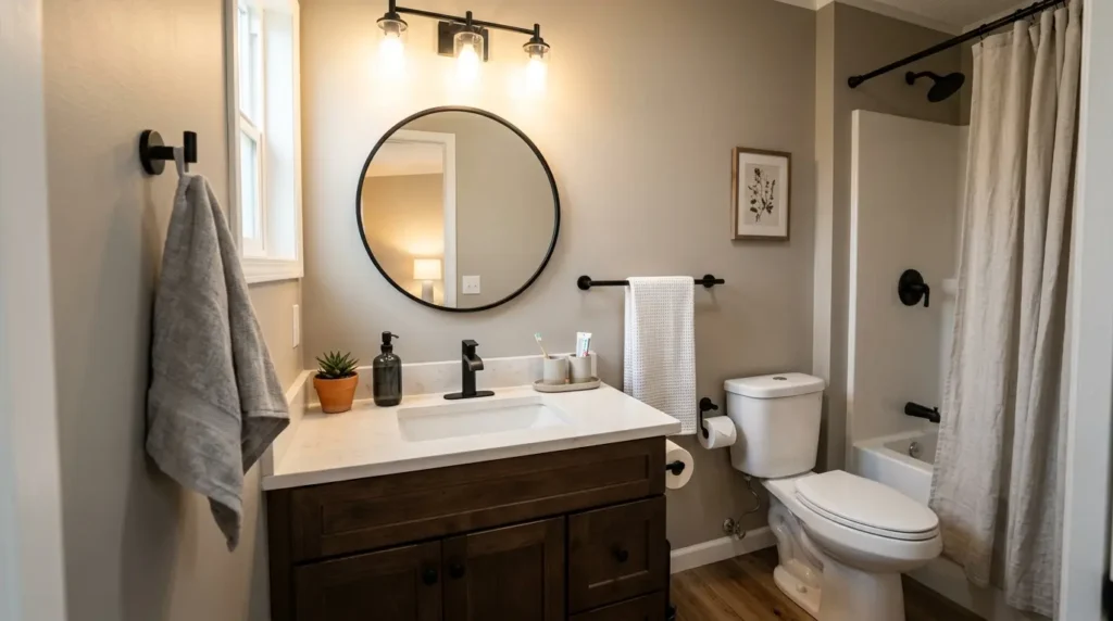 Mobile home bathroom hardware