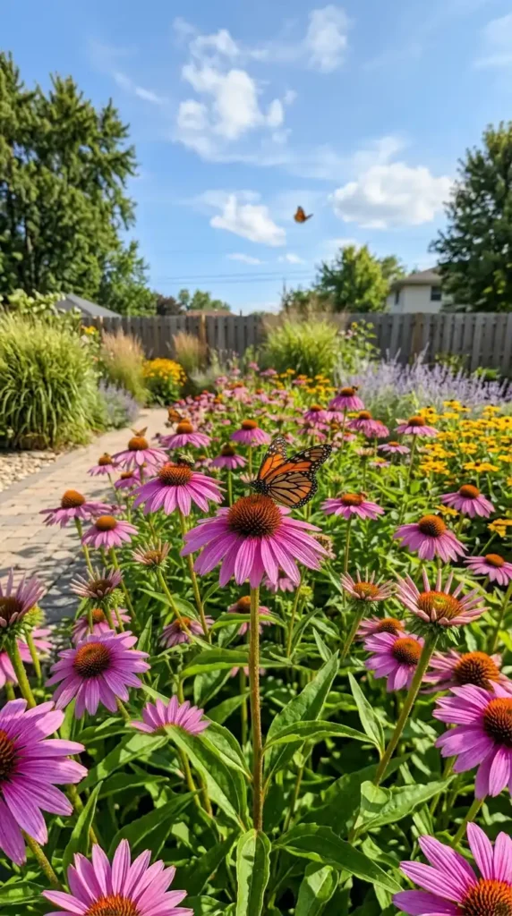 Monarch butterfly on coneflower