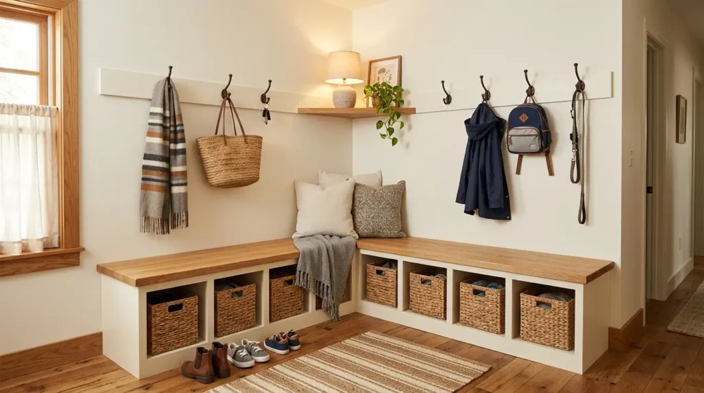 Mudroom bench ideas corner bench