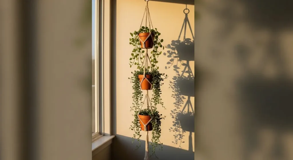 Multi-tier macrame plant hanger