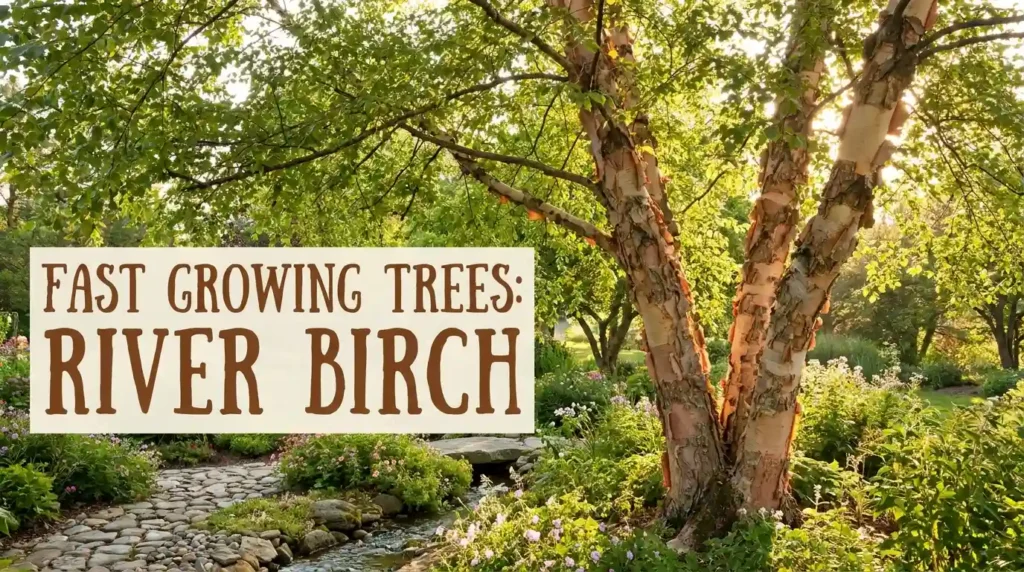 Multi stem river birch tree