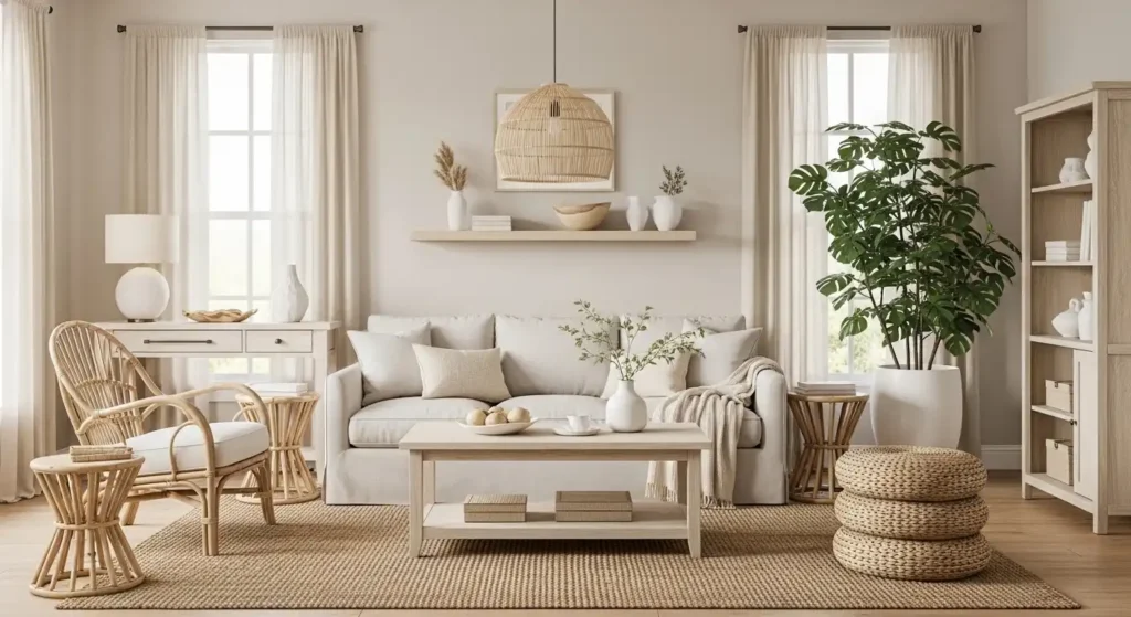 Neutral coastal living room