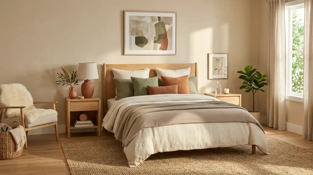 Organic modern bedroom neutral