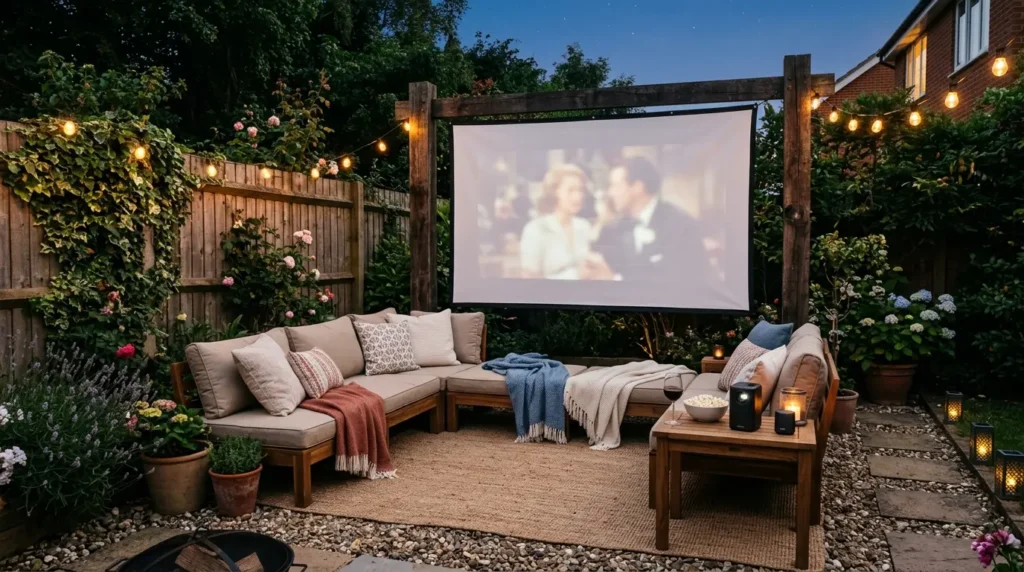 Outdoor cinema zone summer living