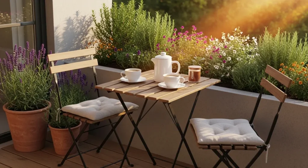 Outdoor coffee nook summer patio
