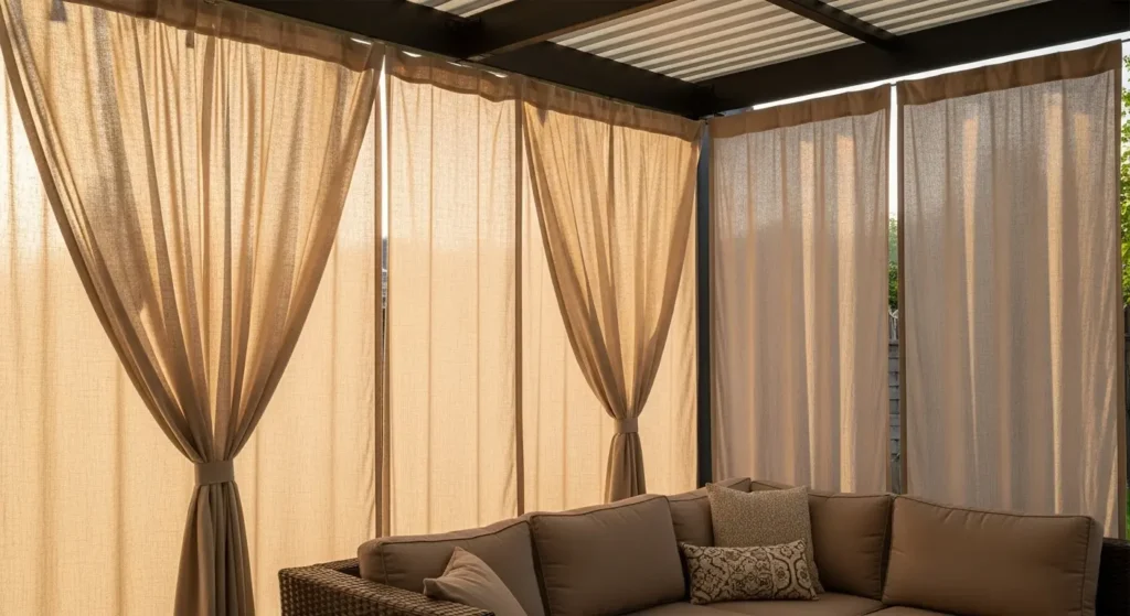 Outdoor curtains creating