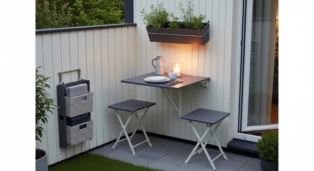 Outdoor dining nook on patio