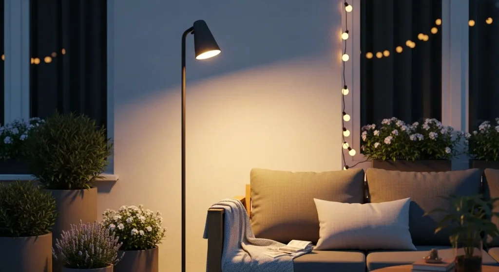 Outdoor floor lamp patio lounge