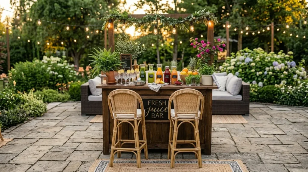 Outdoor juice bar chic patio