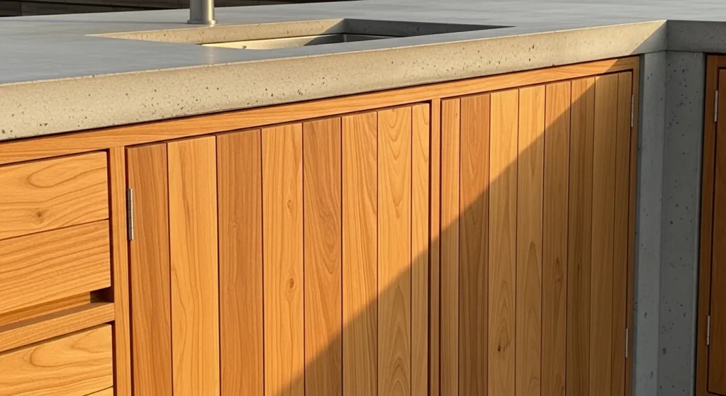 Outdoor kitchen hardwood