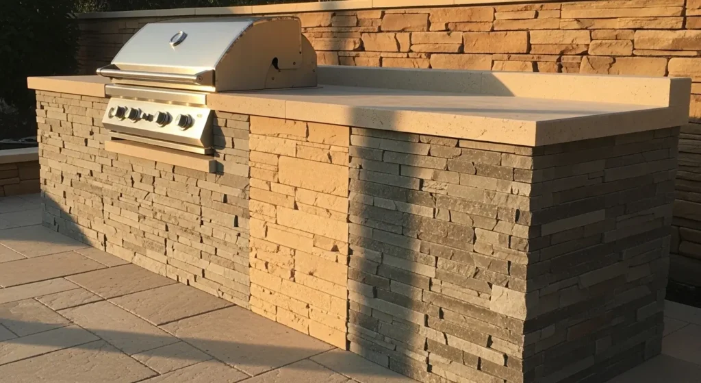 Outdoor kitchen natural stone