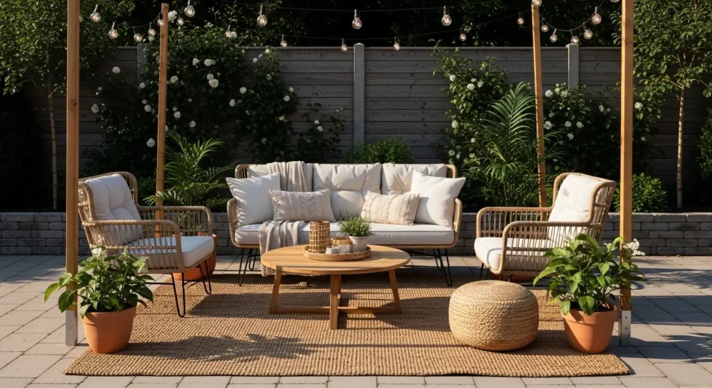 Outdoor seating patio decorating