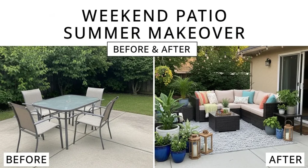Patio makeover before after
