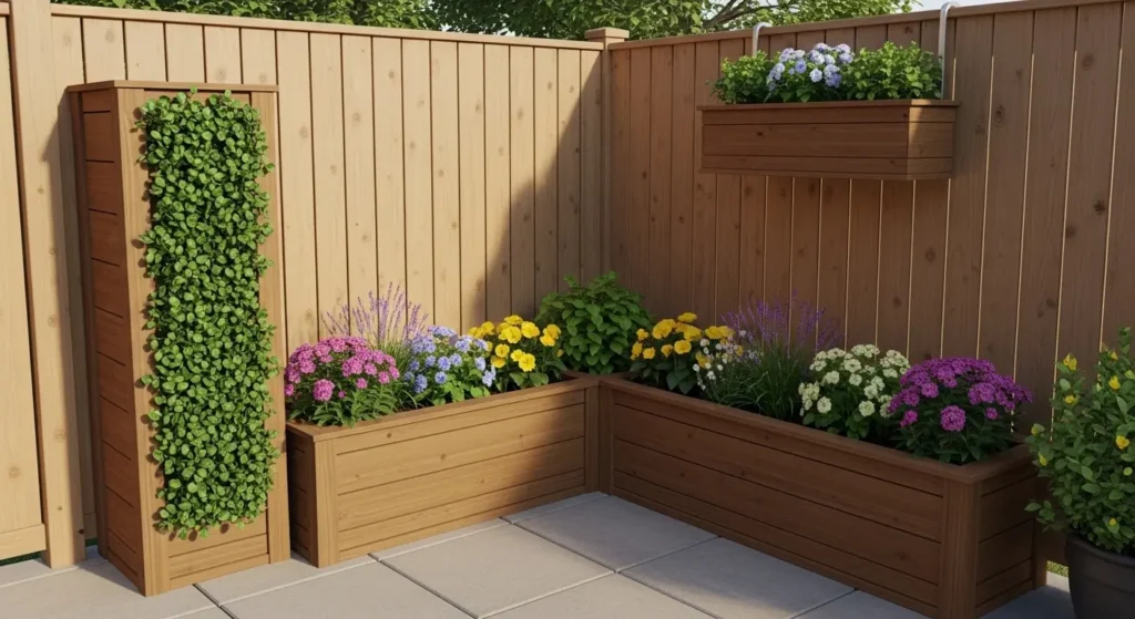 Patio planter box setup Pinterest