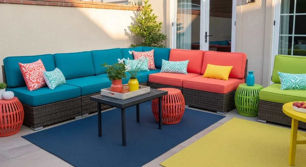 Patio styled color blocks