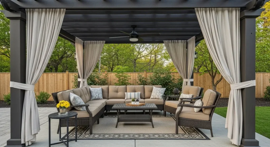 Pergola outdoor living room summer