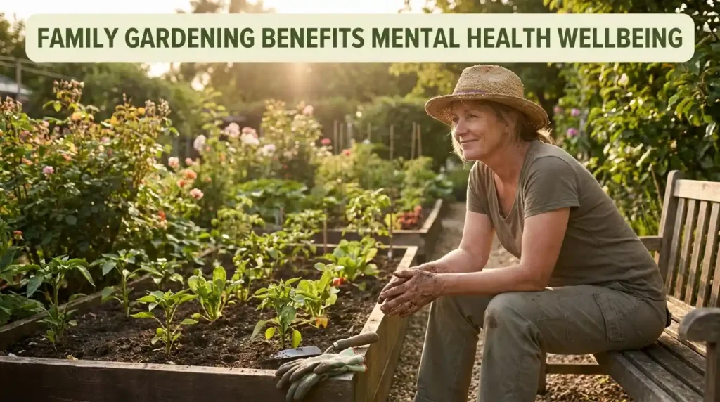 Person sitting calmly in garden