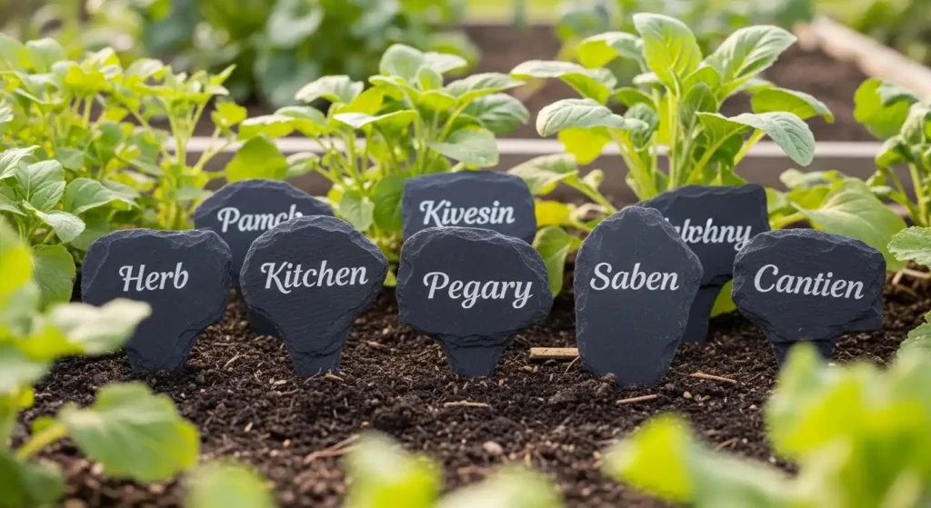 Personalised slate plant markers