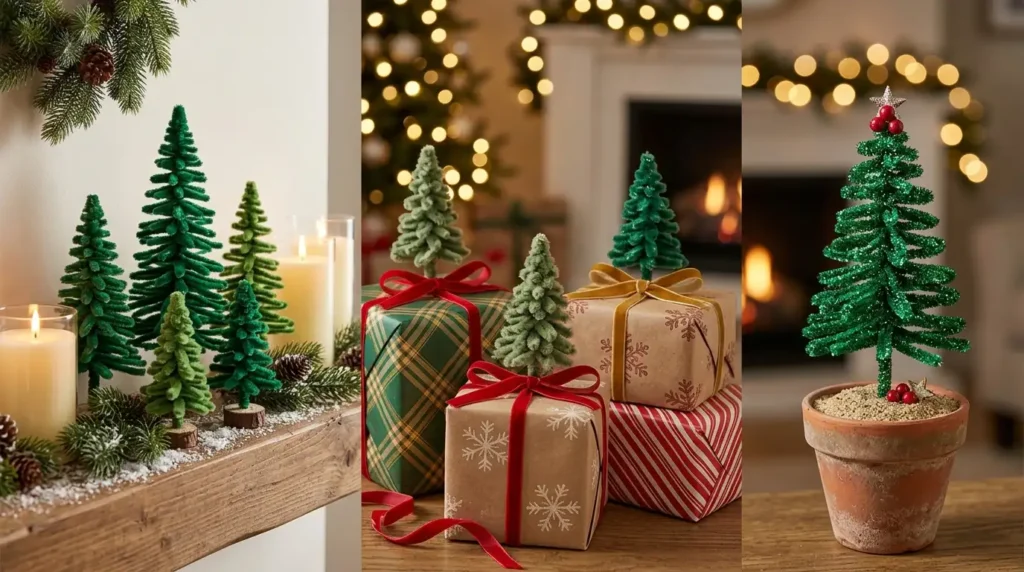 Pipe cleaner Christmas trees