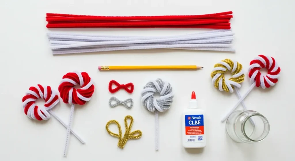 Pipe cleaner candy stick