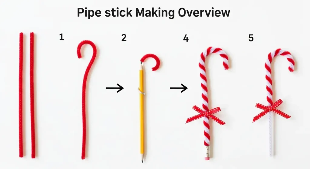 Pipe cleaner candy stick making