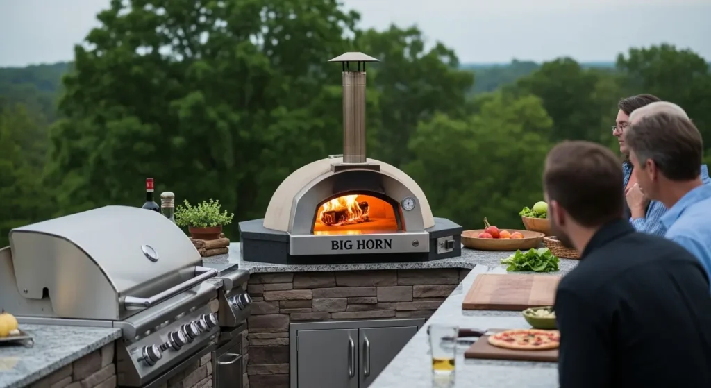 Pizza oven centerpiece outdoor