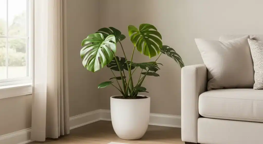 Plant in white ceramic pot