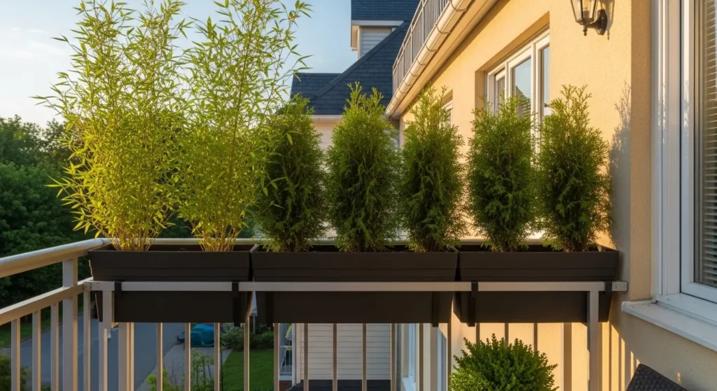 Privacy plant screen balcony garden