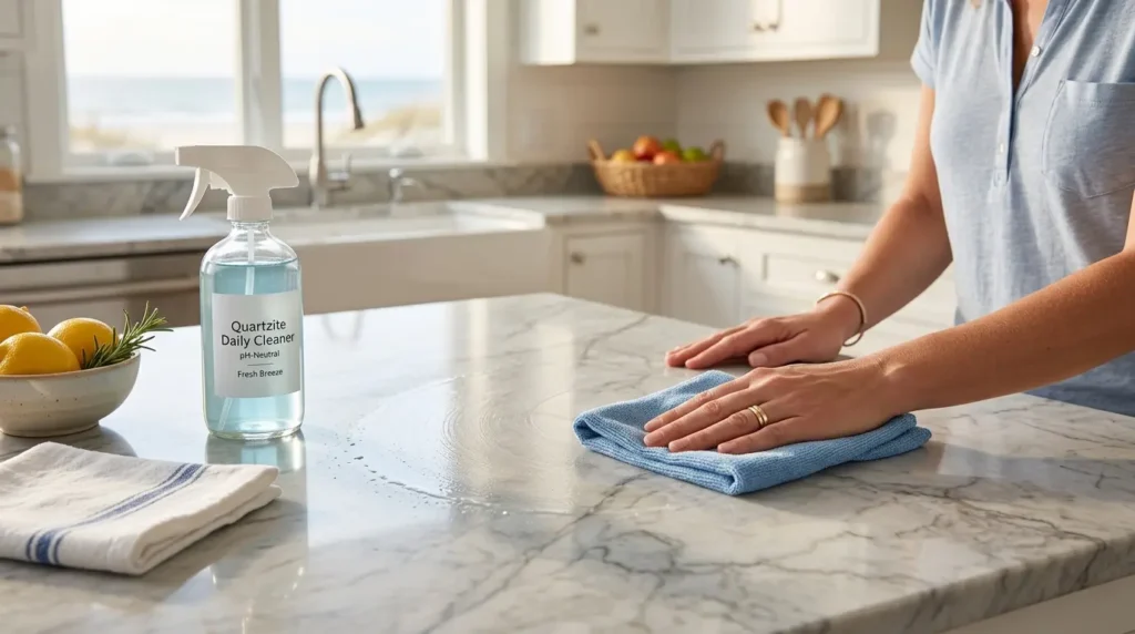 Quartzite countertop cleaning