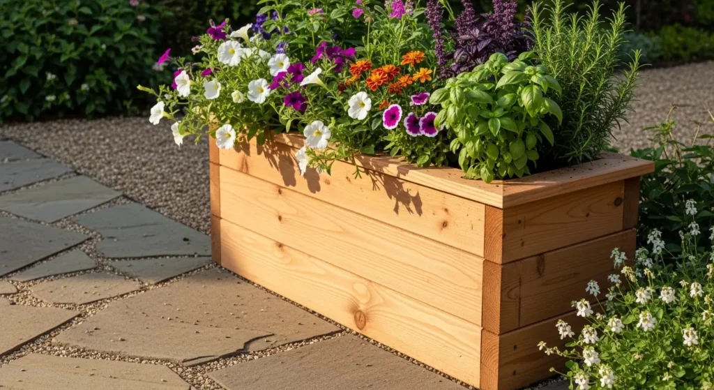 Raised planter box garden idea