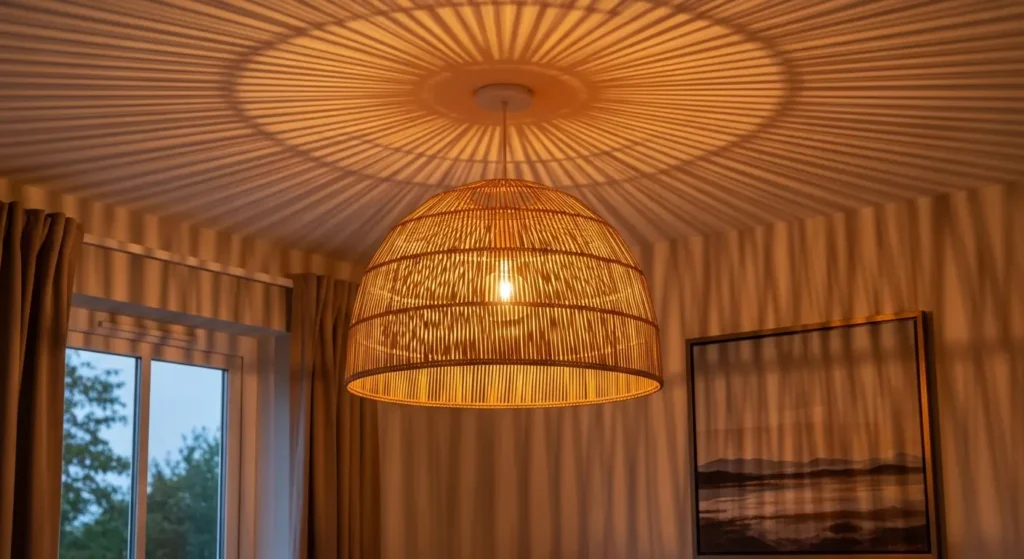 Rattan pendant light living room