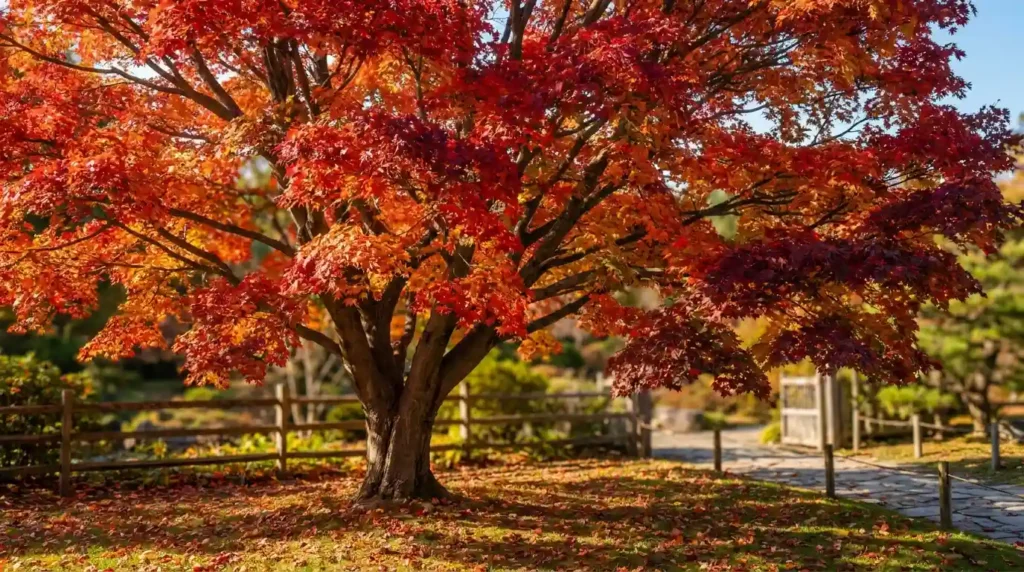 Red maple tree autumn colour