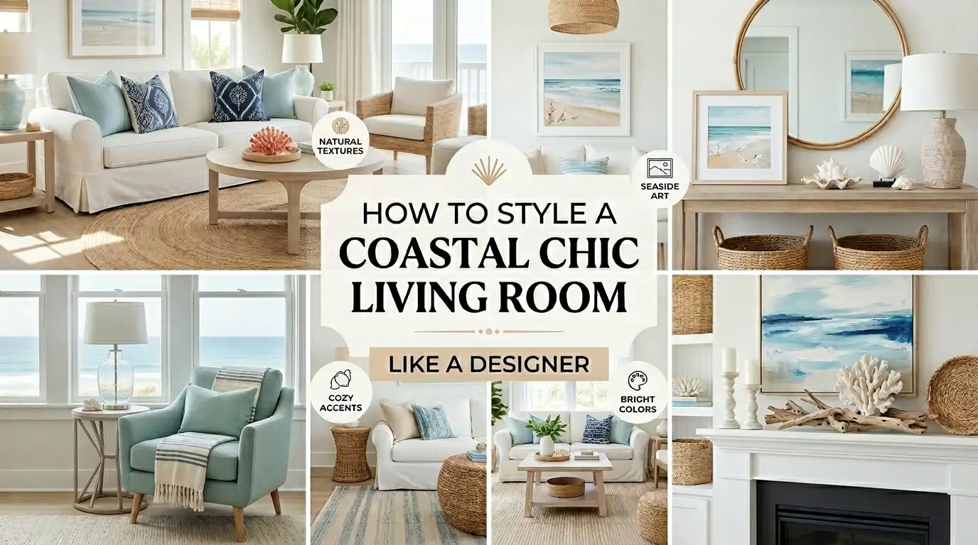 How To Style a Coastal Chic Living Room Like a Designer
