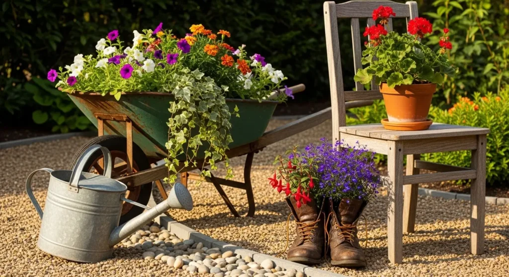 Repurposed garden decor summer