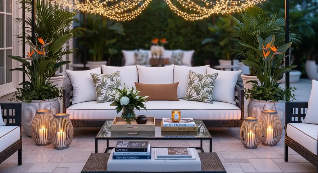 Resort patio decorating summer