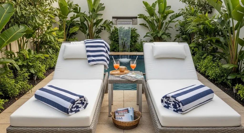 Resort style backyard living space