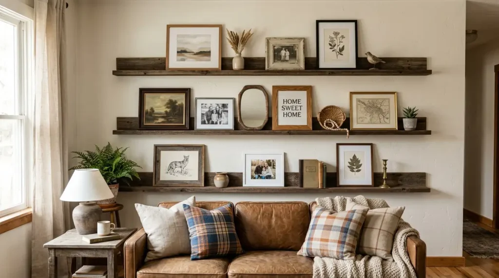 Rustic living room wall decor
