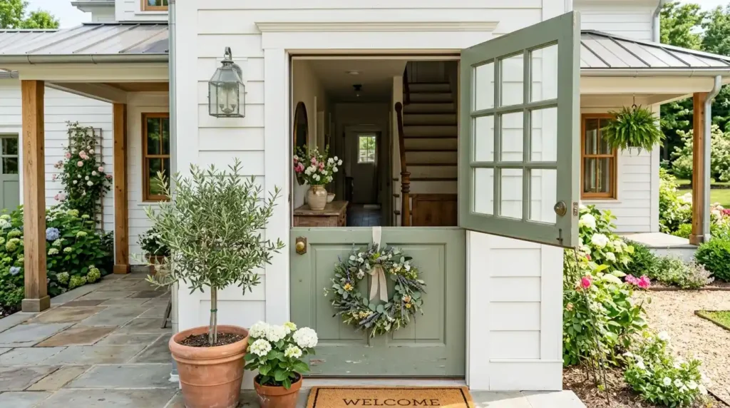 Sage green dutch door