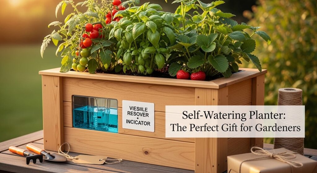 Self-watering planter gift gardener