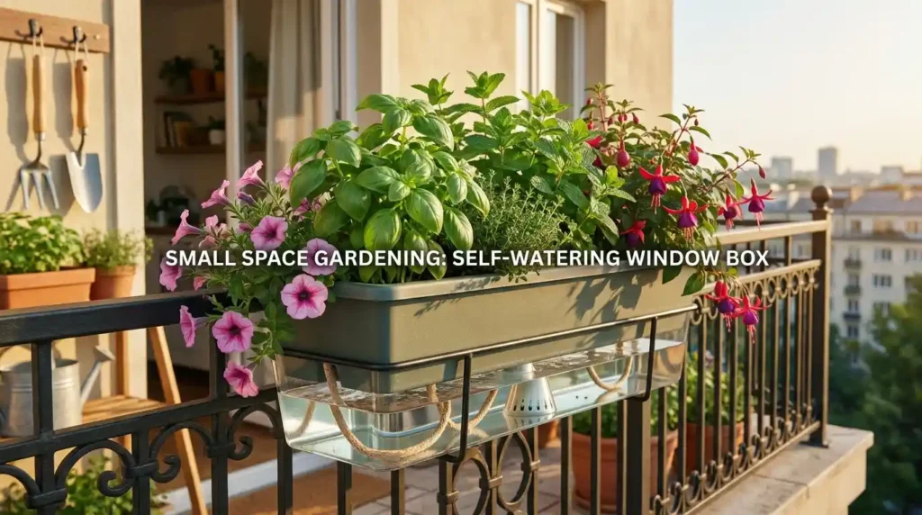 Self watering window box planter