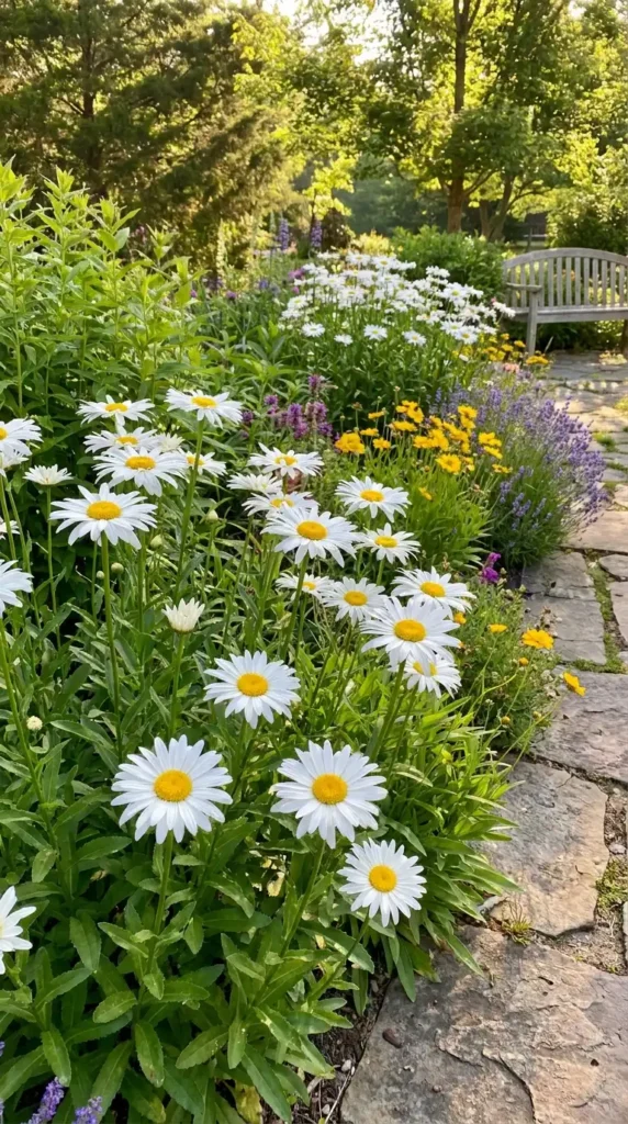 Shasta daisies in bloom