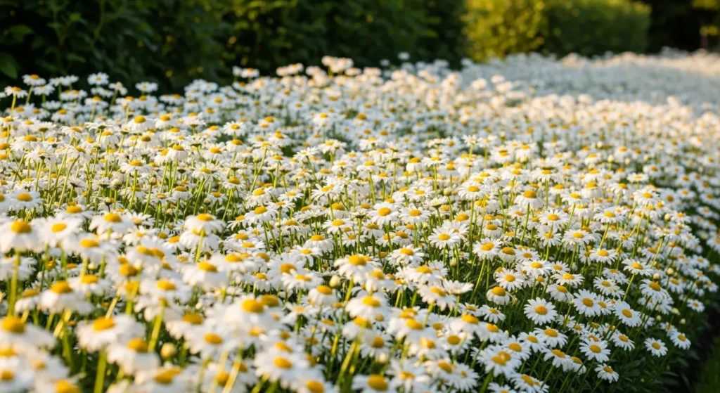 Shasta daisies in full bloom