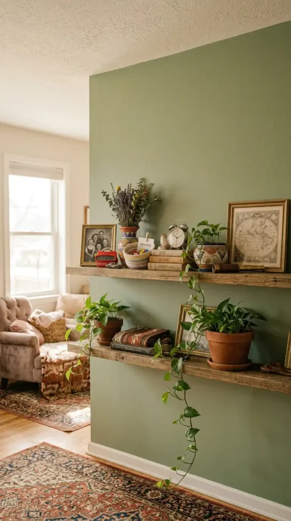 Shelf with personal nostalgic items