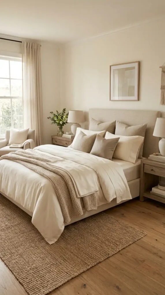 Silk linen bedding in neutral