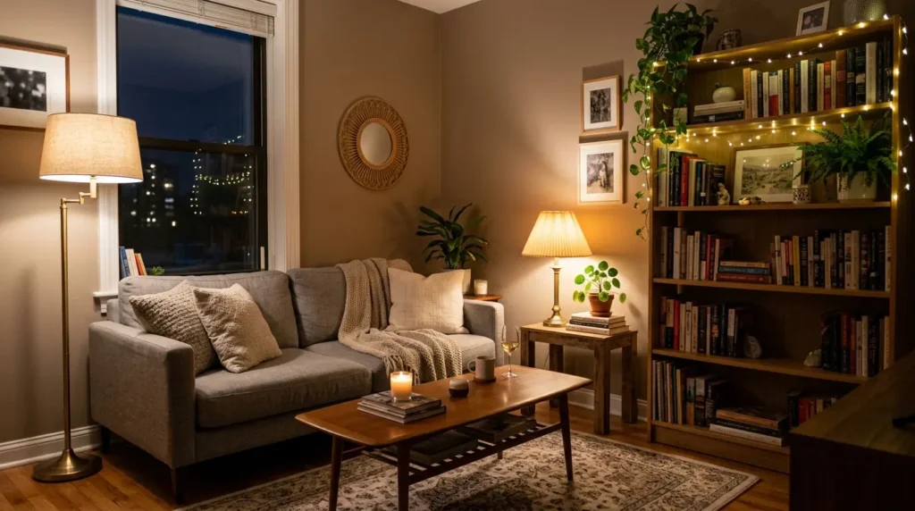 Small apartment layered lighting