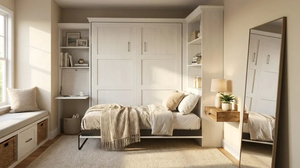 Small guest bedroom space saving