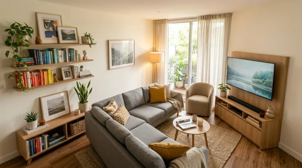 Small living room TV corner