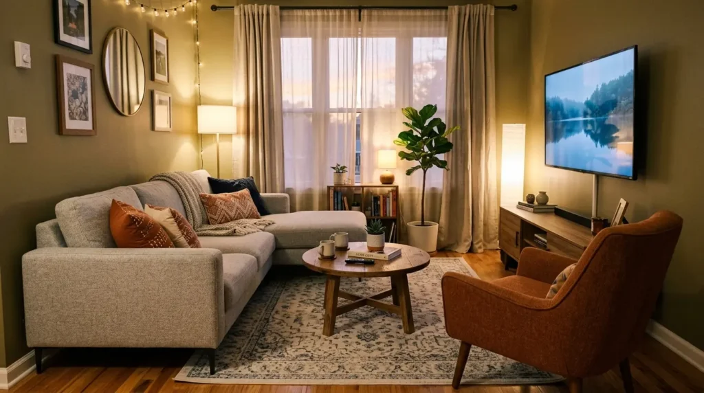 Small living room sofa layout